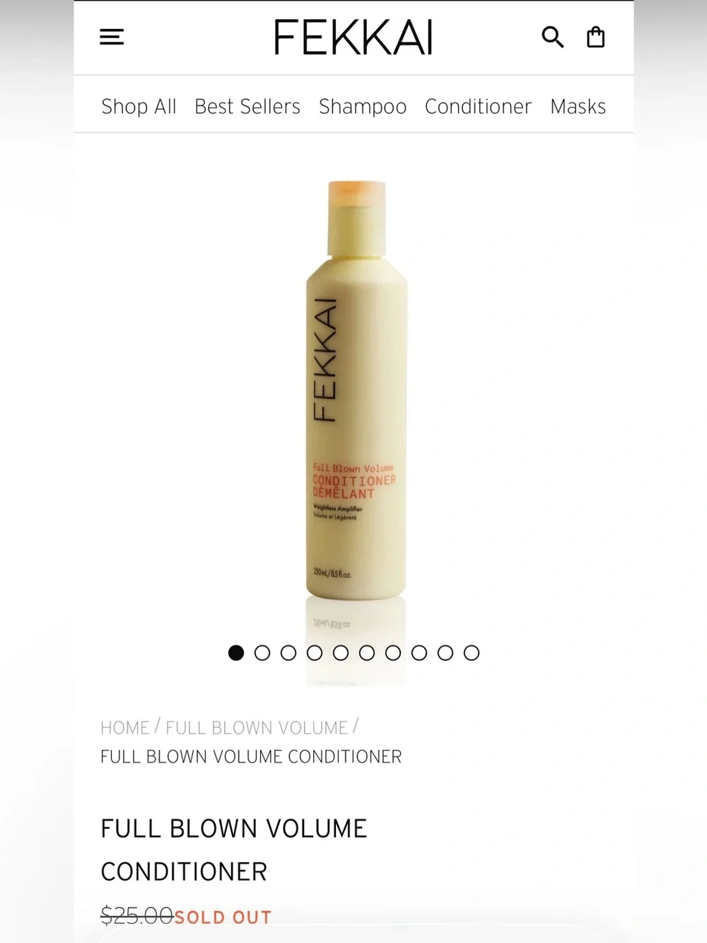 Fekkai Full Blown Volume Conditioner – 8.5 fl oz Brand New In Bottle/Sealed
